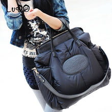 Load image into Gallery viewer, LUCDO Winter Women Handbags Fashion Space Cotton Material Large Package Down Jacket Bag Ladies Warm Tote Bag Sac A Main Bolsa